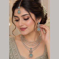 NAFJ Fashion Jewellery Kundan And Austrian Stone Necklace Set for Women