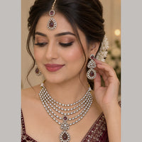 NAFJ Fashion Jewellery Kundan And Austrian Stone Necklace Set for Women