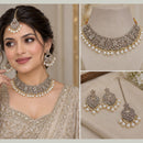NAFJ Glamorous Crystal Stone And Beads Choker Necklace Set
