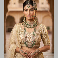 NAFJ Grand Austrian Stone And Pearl And Beads Dreamy Bridal Set