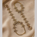 NAFJ Crystal Stone And Pearl Designer Hand Harness