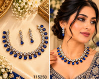 NAFJ Glamorous Crystal Stone Necklace Set