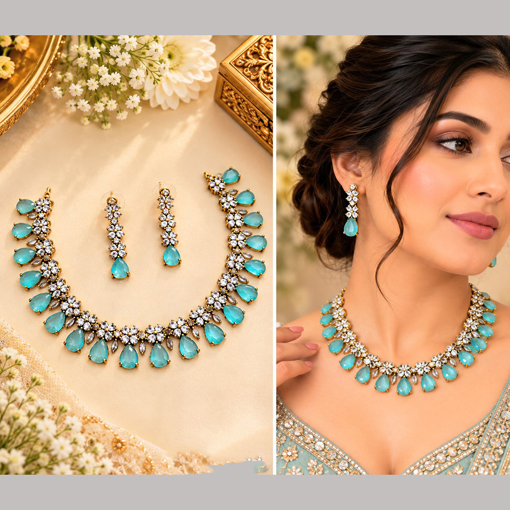 NAFJ Glamorous Crystal Stone Necklace Set