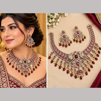 NAFJ Elegant Pota Stone And Beads Necklace Set