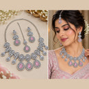 NAFJ Glamorous Crystal Stone And Austrian Stone Necklace Set