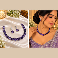 NAFJ Designer American Daimond Choker Necklace Set