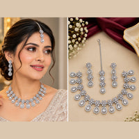 NAFJ Designer American Daimond Choker Necklace Set