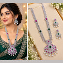 NAFJ Royal American Daimond And Beads Long Necklace Set