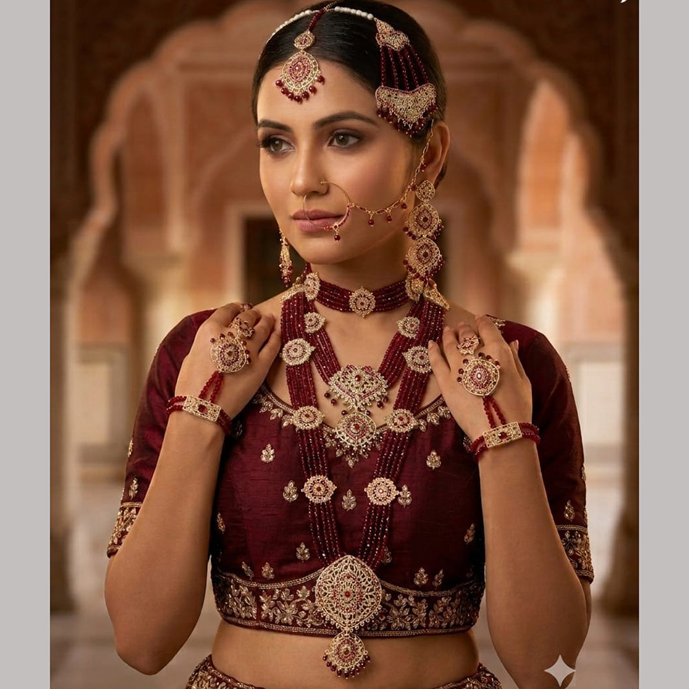 NAFJ Grand Austrian Stone And Pearl And Beads Dreamy Bridal Set