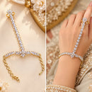 NAFJ Designer Crystal Stone Delicate Hath Panja 