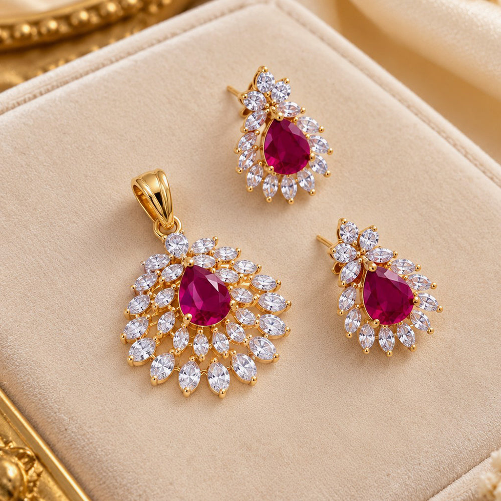 NAFJ Royal American Diamond Pendant Set
