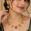 NAFJ Glamorous Pota Stone And Pearl Necklace Set