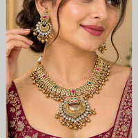 NAFJ Glamorous Pota Stone And Pearl Necklace Set