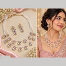 NAFJ Gorgeous Polki Stone Necklace Set With Pearl Detailing