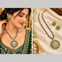 NAFJ Designer American Daimond And Pearl Necklace Set