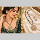 NAFJ Designer American Daimond And Pearl Necklace Set
