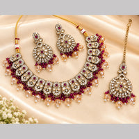 NAFJ Glamorous Crystal Stone And Beads Necklace Set