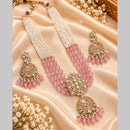 NAFJ Elegant Gold Plated Crystal Stone Beads Necklace Set