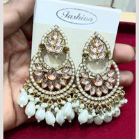 Bhagwati Bangles Gold Plated Crystal Stone And Beads Dangler Earrings