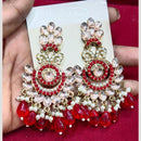 Bhagwati Bangles Gold Plated Crystal Stone And Beads Dangler Earrings