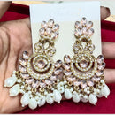 Bhagwati Bangles Gold Plated Crystal Stone And Beads Dangler Earrings