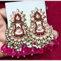 Bhagwati Bangles Gold Plated Crystal Stone And Beads Dangler Earrings