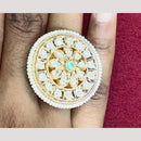 Bhagwati Bangles Gold Plated Crystal Stone And Pearls Rings