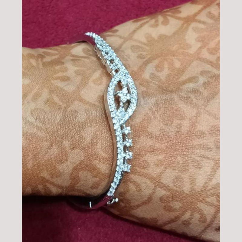 Bhagwati Bangles Silver Plated Austrian Stone  Bracelet