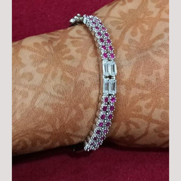 Bhagwati Bangles Silver Plated Austrian Stone  Bracelet