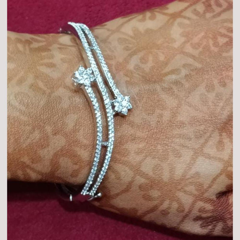 Bhagwati Bangles Silver Plated Austrian Stone  Bracelet