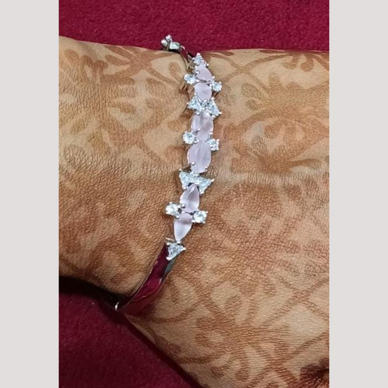 Bhagwati Bangles Silver Plated Crystal Stone  Bracelet