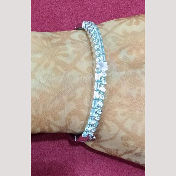 Bhagwati Bangles Silver Plated Austrian Stone  Bracelet