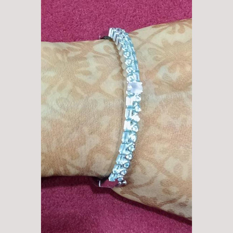 Bhagwati Bangles Silver Plated Austrian Stone  Bracelet