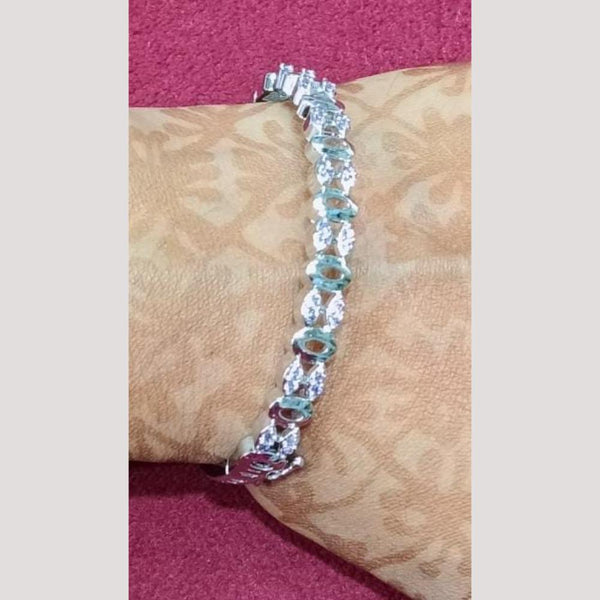 Bhagwati Bangles Silver Plated Austrian Stone  Bracelet