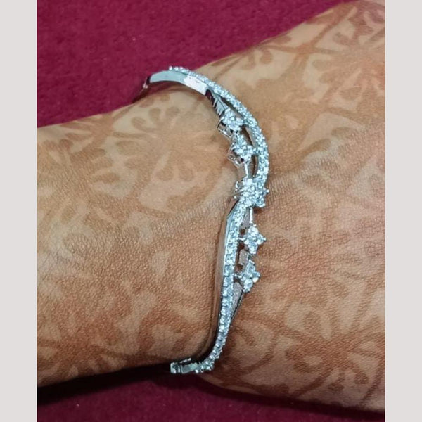 Bhagwati Bangles Silver Plated Austrian Stone  Bracelet