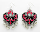 Hania Jewel Banjaran Heart Shape Dangler Earrings with Bells  