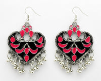 Hania Jewel Banjaran Heart Shape Dangler Earrings with Bells  