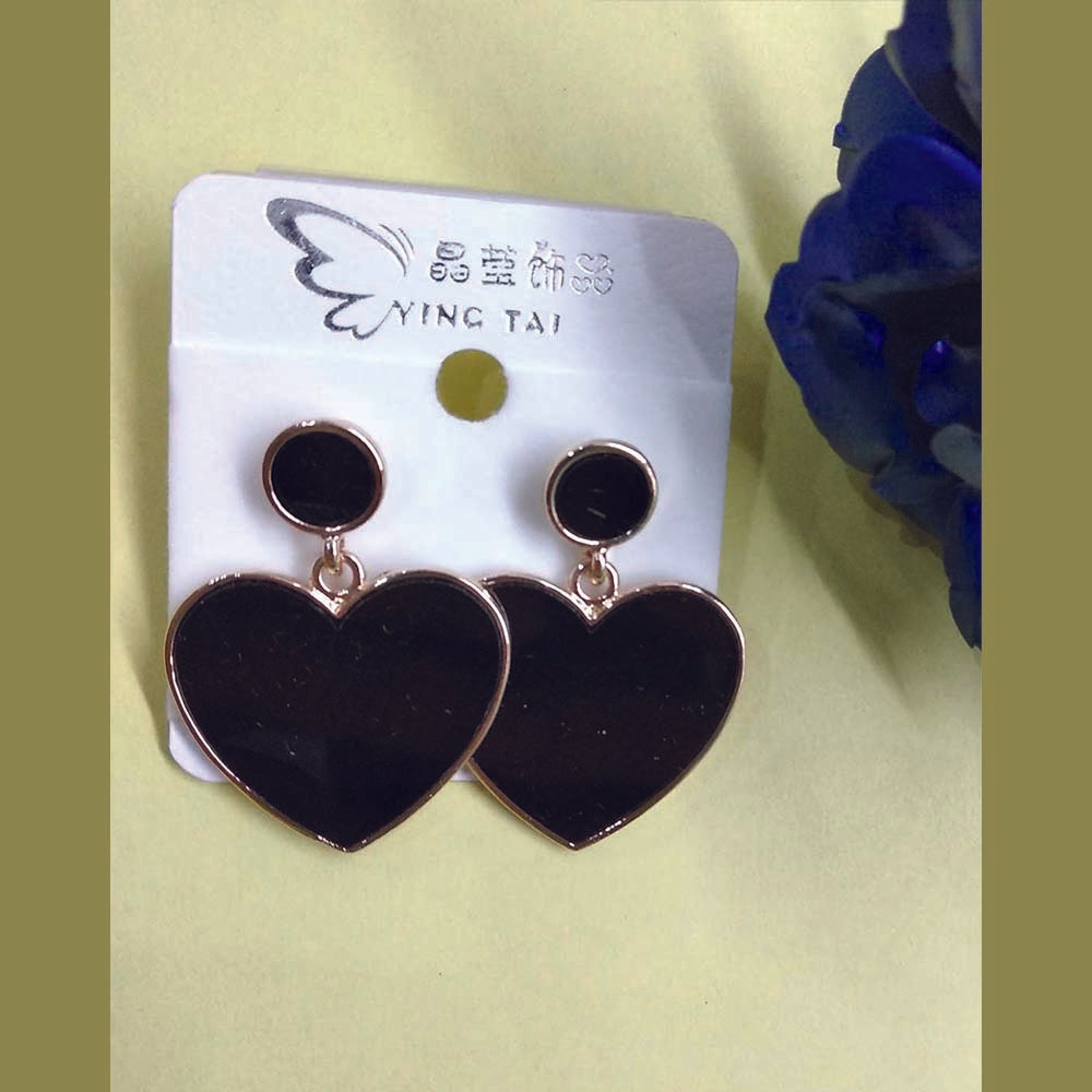 Hania Jewel Enamel Heart Shape Dangler Earrings