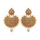 Hania Jewel Kundan Stone Dangler Earrings with Drop Pearl 