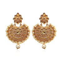 Hania Jewel Kundan Stone Dangler Earrings with Drop Pearl 