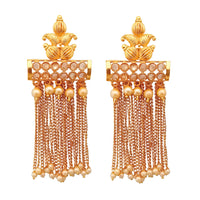 Hania Jewel AD Stone and Pearl Drop Dangler Earrings  