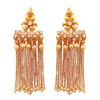 Hania Jewel AD Stone and Pearl Drop Dangler Earrings  