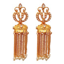 Hania Jewel AD Stone and Pearl Drop Dangler Earrings  