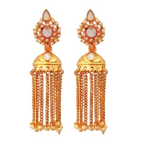 Hania Jewel AD Stone and Pearl Drop Dangler Earrings  