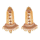 Hania Jewel Austrian Stone and Pearl Drop Dangler Earrings  