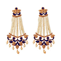 Hania Jewel Austrian Stone and Pearl Drop Dangler Earrings  