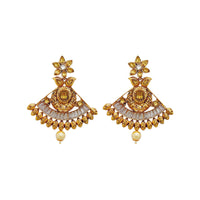 Hania Jewel Austrian Stone and Pearl Drop Dangler Earrings  