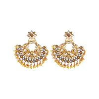  Hania Jewels Traditional Chandbali Earrings with Pearl Drops