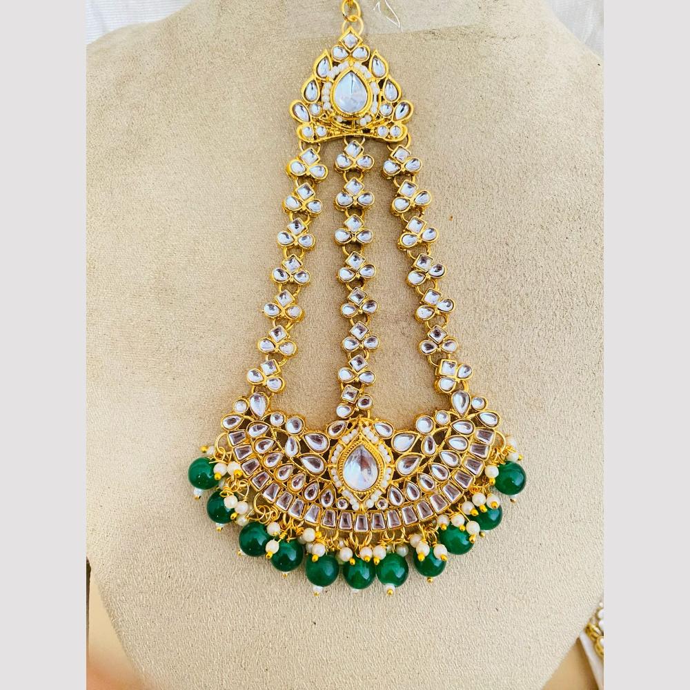 Charbhuja Art Gold Plated Kundan Stone And Beads Pasa