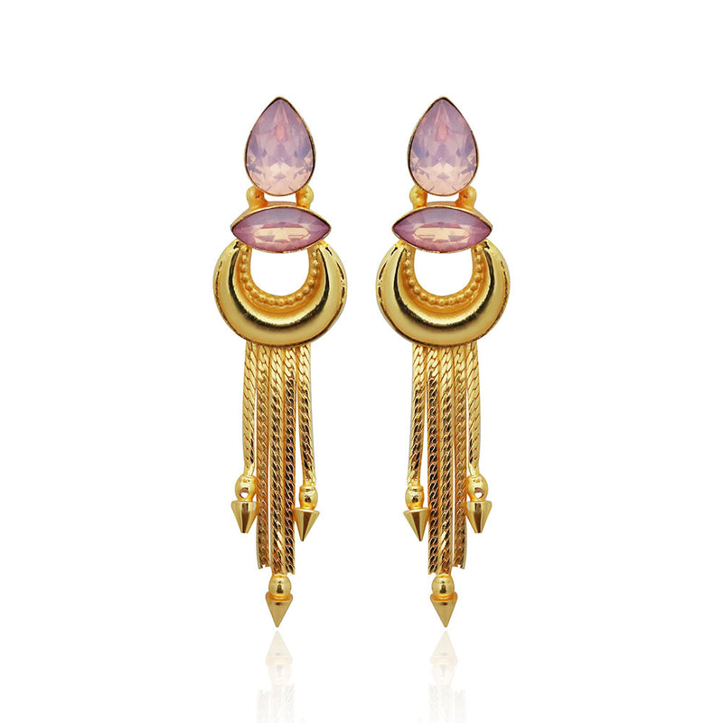 Amina Creation Gold Plated Dangler Earrings